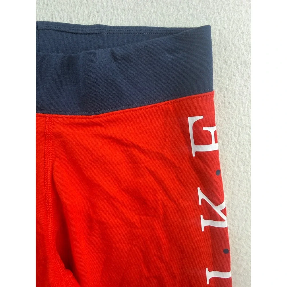 Nike Womens Red Navy Blue Logo Graphic Bike Shorts Size Small RN56323